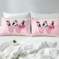 thumbnail image 4 of Erosebridal Monogrammed Letter Bed Sheets King,Cattle Print King Sheet Sets,Breathable Sheet Set King,Pink Bow Tie Decoration,4 Pieces, 4 of 7