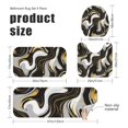 thumbnail image 3 of Black and Gold Marble Pattern Bathroom Rug Set 4 Piece,Includes Contour,Lid Cover,Bath Mat,Non-Slip Extra Soft Absorbent Washable, 3 of 5
