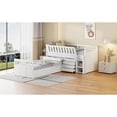 thumbnail image 3 of Mikeor Furniture L-shaped Space-Saving Twin Loft and Twin Platform Bed with 7 Drawers and Full Guardrails(WHITE) C4BAAK, 3 of 9