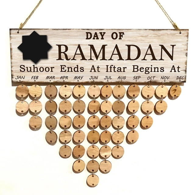 Bearachild Lasser Bairam calendario de estilo musulmán recordatorio de colgante decoración de pared tablero de decoraciones DIY suministros Decoración del hogar JM01086 Bearachild HA011598-02