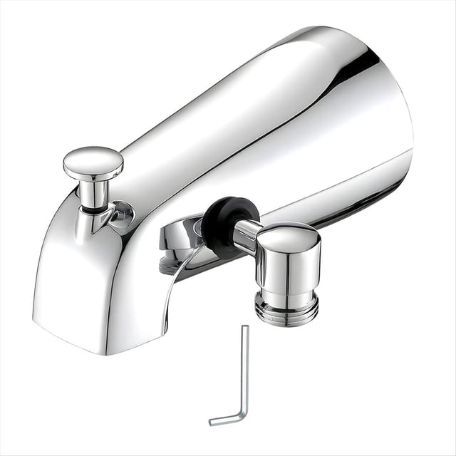 Caño para Bañera con Desviador, Grifo para Bañera con Desviador de Ducha y Llave Hexagonal para Tubo de Cobre de 1/2 Pulgada, 5,3 Pulgadas