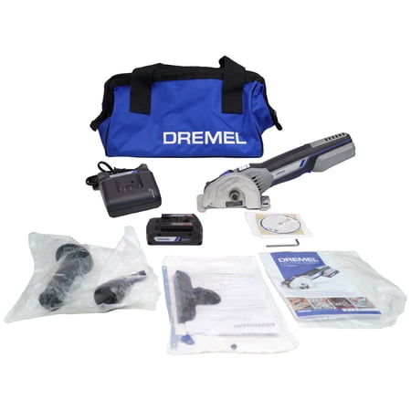 Dremel US20V-02 - Compact Circular Saw Kit with 2 20V Batteries, Charger & Storage Bag, Cordless Compact Saw, Ideal for Flush Cutting, Plunge Cutting and Surface Preparation
