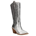 thumbnail image 2 of Corkys Womens Howdy Tall Embroidered Metallic Snip Toe Zippered Cowboy  Tal, 2 of 5