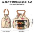 thumbnail image 5 of Pioneer Flower Floral Print Pattern Drawstring Lunch Bag Women - Drawstring Lunch Bag Insulated for Work Office - Stain-Resistant Large Lunchbags for Women with Multi-Pockets, 5 of 6