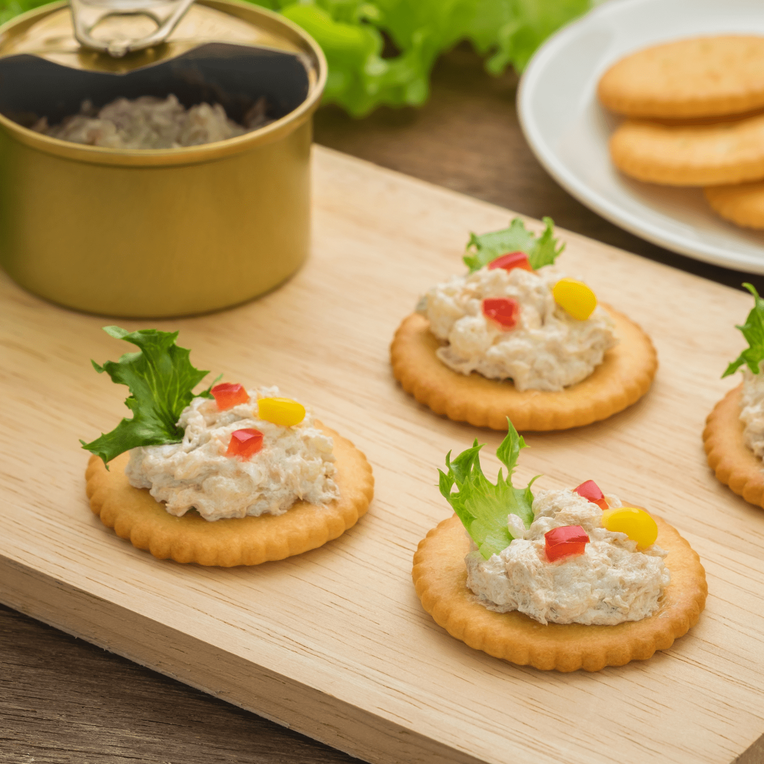 Brunswick Canned Tuna with Crackers Kit- Chicken, Tuna, Lemon Pepper, Buffalo Style Chicken, and Ranch Tuna Salad No Preservatives Healthy Convenient and Ready to Eat Snacks 2 Ct. each 10 Packs Total