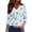 Light Blue, variant on OIOLOYJM 3/4 Sleeve Tops for Women Casual Floral Print T Shirts Retro Loose V-Neck Tops Basic Outfits Pink XL