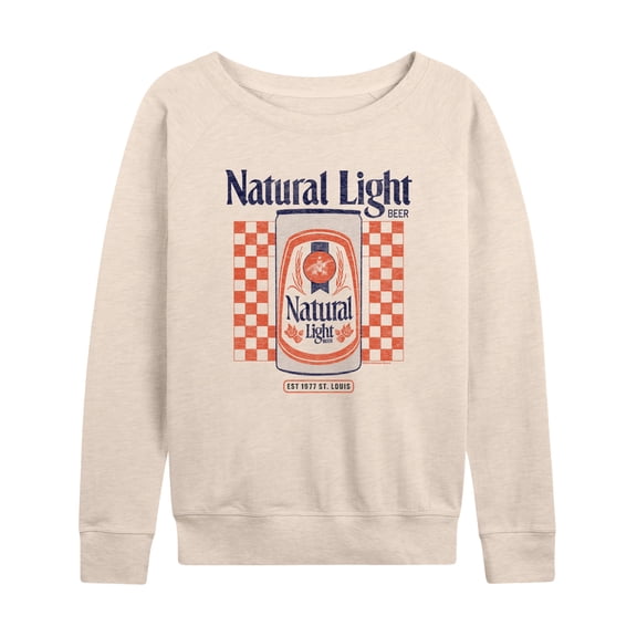 Natural Light - Checker - Women's French Terry Long Sleeve Shirt