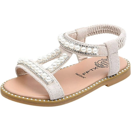 

Girls Sandals Shoes Baby Infant Kids Shoes Single Girls Sandals Toddler Princess Pearl Crystal Roman Baby Shoes
