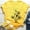 Yellow, variant on Ichuanyi New Women's T-Shirt Short Sleeves Fashion Big Floral Flower Lady T-shirts Top