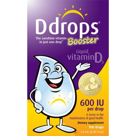 Ddrops Vitamin D3 Liquid Drops Booster, 600 IU, 100