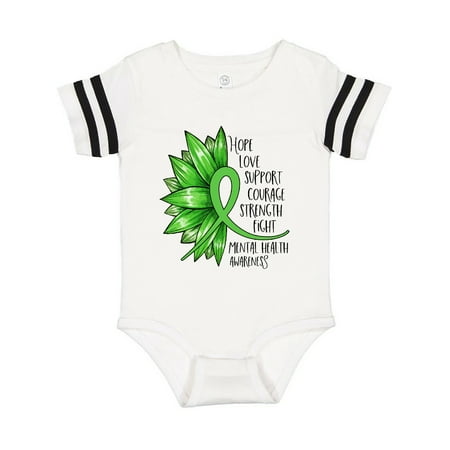 

Inktastic Mental Health Awareness Green Sunflower Ribbon Gift Baby Boy or Baby Girl Bodysuit