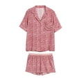 thumbnail image 1 of Womens Satin Short Pajamas Set Button Down Two-piece Pj Sets Sleepwear Flannel Loungewear, 1 of 6