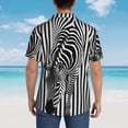 thumbnail image 4 of Susaid Optical Zebra Illusion Print Short Sleeve Shirts Button Down Casual Shirts Summer Beach Aloha Button Down Short Sleeve for Men ,Large, 4 of 7