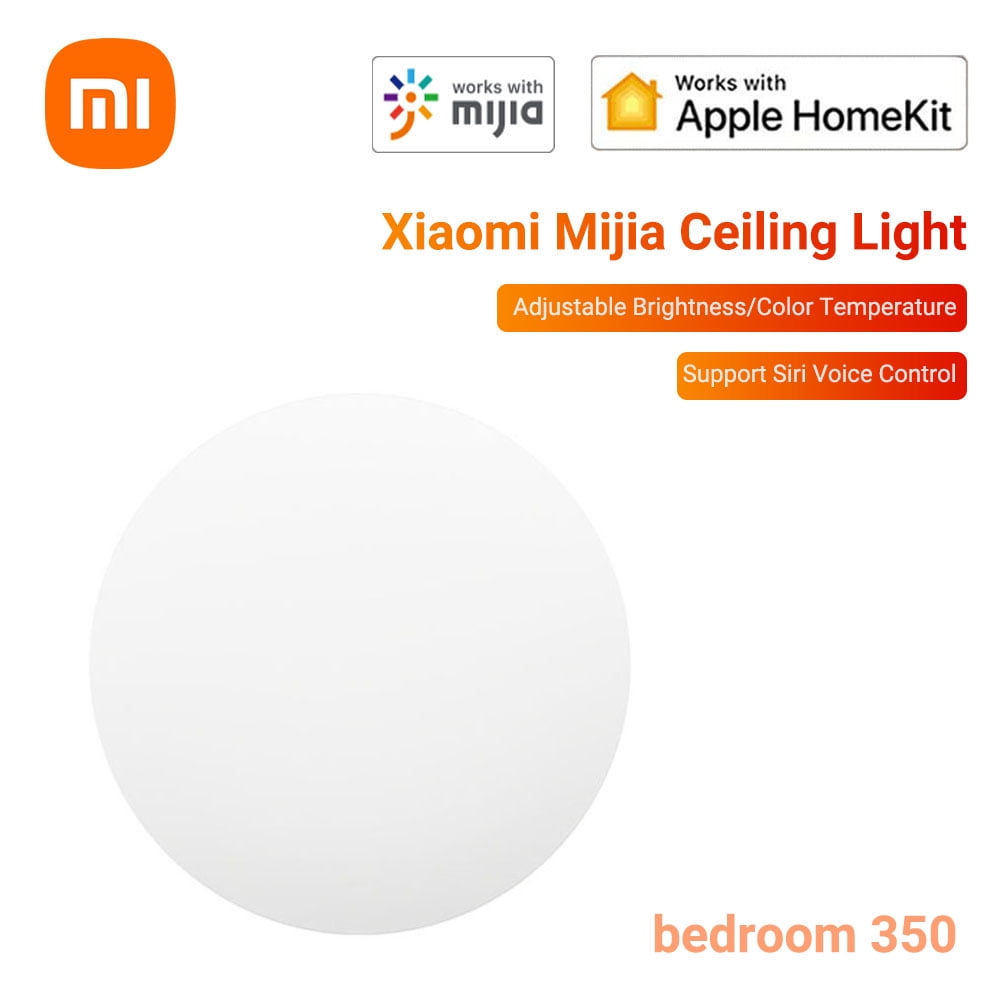 Mijia LED Ceiling Light 350 /450 for Bedroom Adjustable Brightness/Color Dimming Lamp Support Siri Voice Control Work With Mijia/HomeKit 2700-6000K - Walmart.com