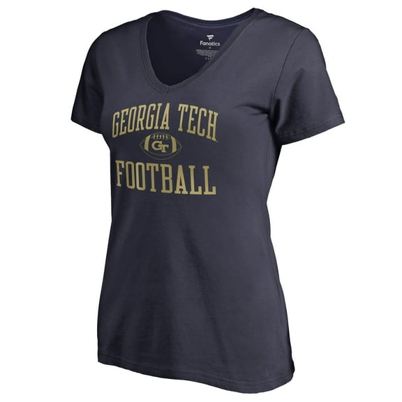 Women's Navy Georgia Tech Yellow Jackets First Sprint V-Neck T-Shirt