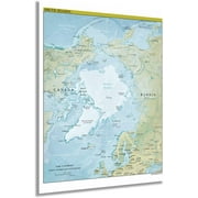 HISTORIX 2021 Arctic Region Map Poster - 18x24 Inch Arctic Poster Print - North Pole Poster - Polar Region Map - Arctic