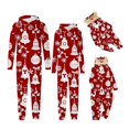 thumbnail image 3 of Family Christmas Onesie Matching Pajamas Cute Funny Print Fall Winter Long Sleeve Hooded Zip Up Jumpsuit,Red 3,Kid:9 Years, 3 of 4