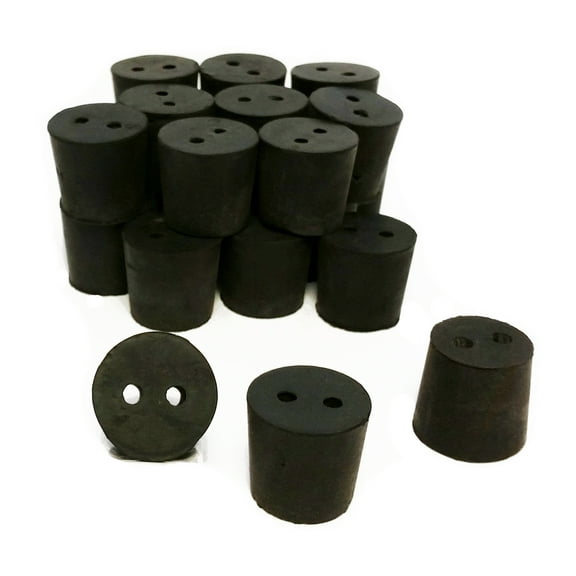 Rubber Stoppers, Size 5.5, 2-Hole. Pack of 1-Pound.
