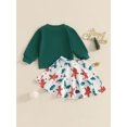 thumbnail image 5 of Elippeo Kids Girls Christmas Outfit, Long Sleeve Crew Neck Pearls Sweatshirt Gingerbread Man Print Skirt 2-piece Outfit 12 18 24 Months 3 4 5 Years, 5 of 9