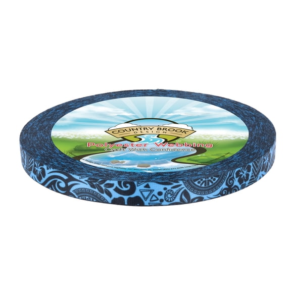 Country Brook Design® 1/2 inch Blue Polynesian Photo Quality Polyester, 5 Yards