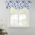 thumbnail image 2 of Vintage Dark Tie Up Window Valance Blue Flowers Leaf Hummingbird Rustic Tie-up Valance for Kitchen Windows Adjustable Small Curtain Balloon Shades for Kitchen Bathroom Cafe 42x12inch, 2 of 9