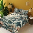 thumbnail image 2 of Ambesonne Abstract Nature Fitted & Top Sheet Set with Shams, Blooming Forest, Blush Dark Slate Blue, 2 of 5