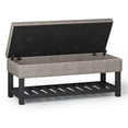 thumbnail image 3 of Trent Home 44" Transitional Rectangle Ottoman Bench in Gray Taupe Faux Leather, 3 of 7