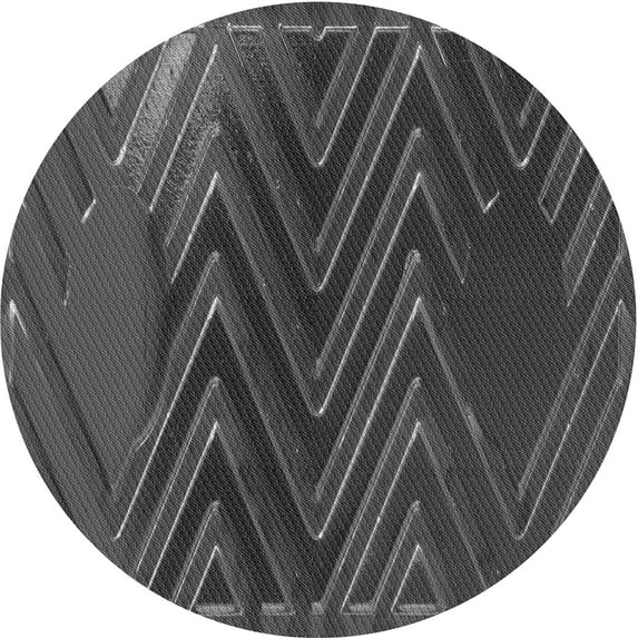 Ahgly Company Indoor Round Patterned Smokey Gray Area Rugs, 6' Round