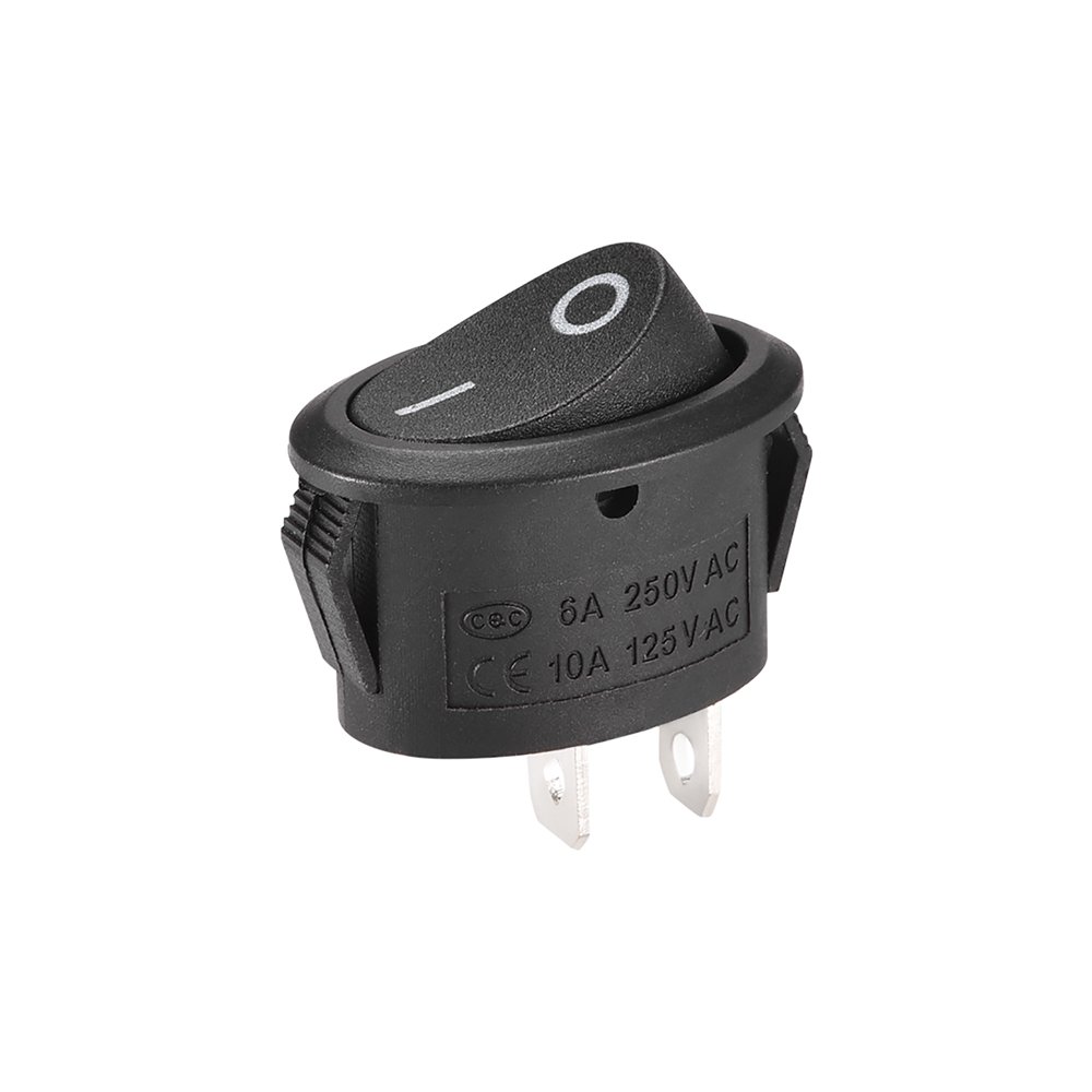Boat Rocker Switch Oval Toggle Switch for Boat Car Marine 2pins ON/OFF AC250V/6A 125V/10A,1pcs
