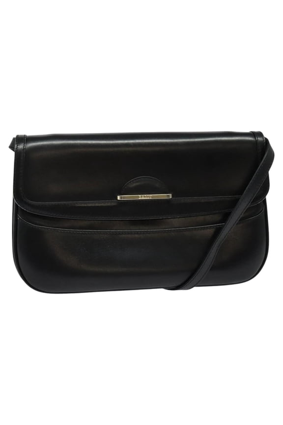 Pre-Owned Bally Vintage Shoulder Bag Leather Black Leather Shoulder Bag Bag