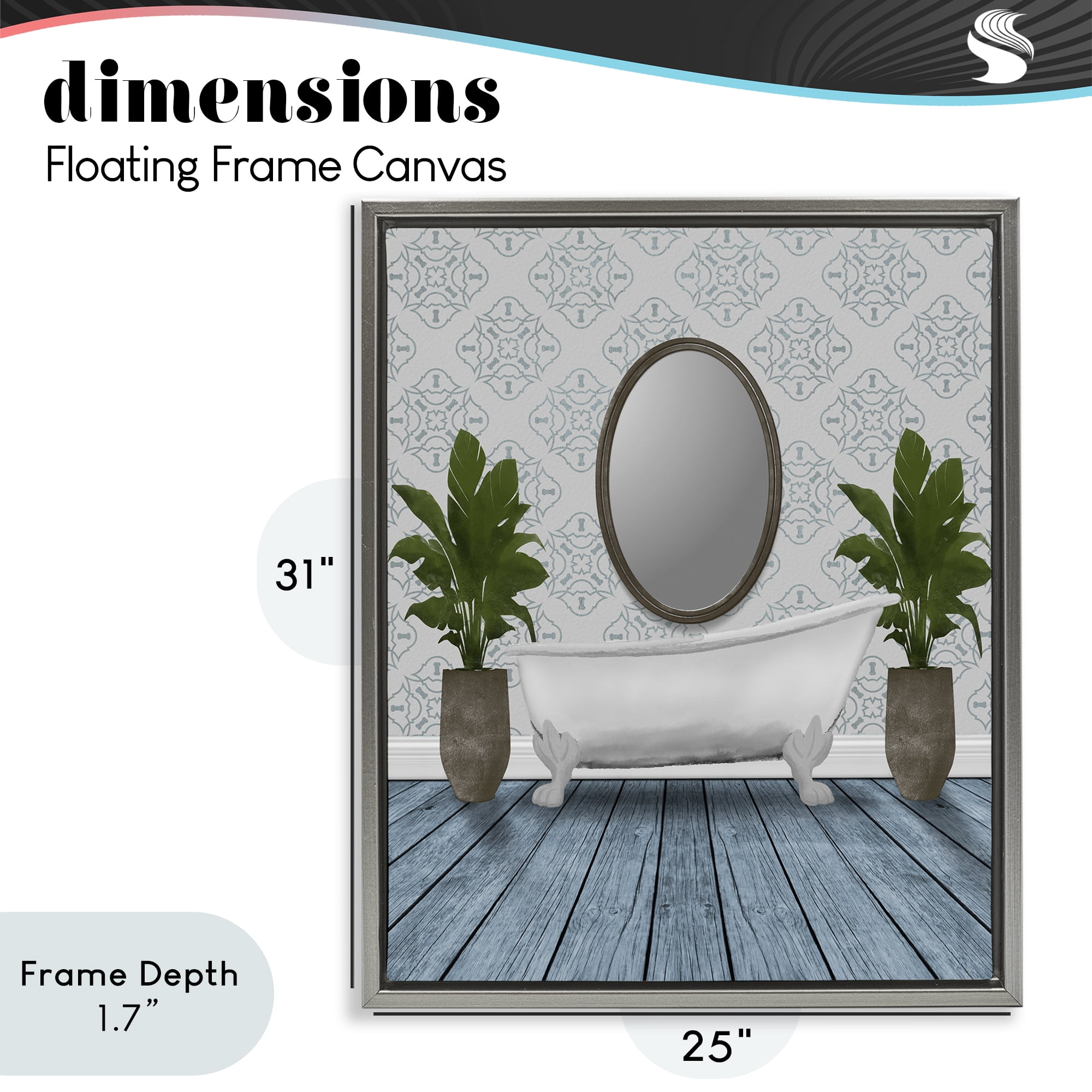Stupell Industries Restful Wash Bathtub Gray Framed Floater Canvas Wall Art, design by Marcus Prime
