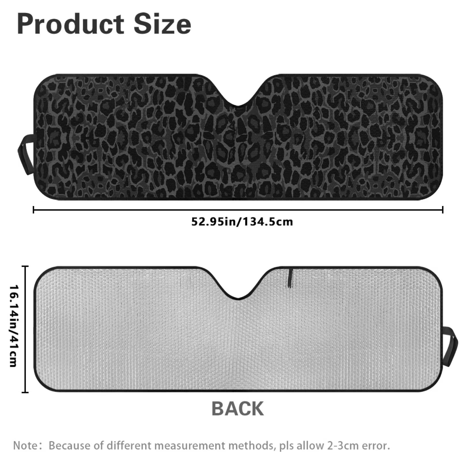 Uorisanigo Windshield Sun Shade for Jeep Wrangler JL 2/4 Door, Front Window Sun Sunshade Windshield for 2024 2025 Jeep Wrangler 4XE, Black Leopard Print Sunshade Heat Shield Blocks UV and Heat