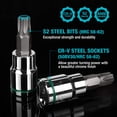 thumbnail image 3 of Juego de conectores DURATECH Drive Torx de 3/8 pulgadas con conector CR-V de 21 piezas, 3 of 7
