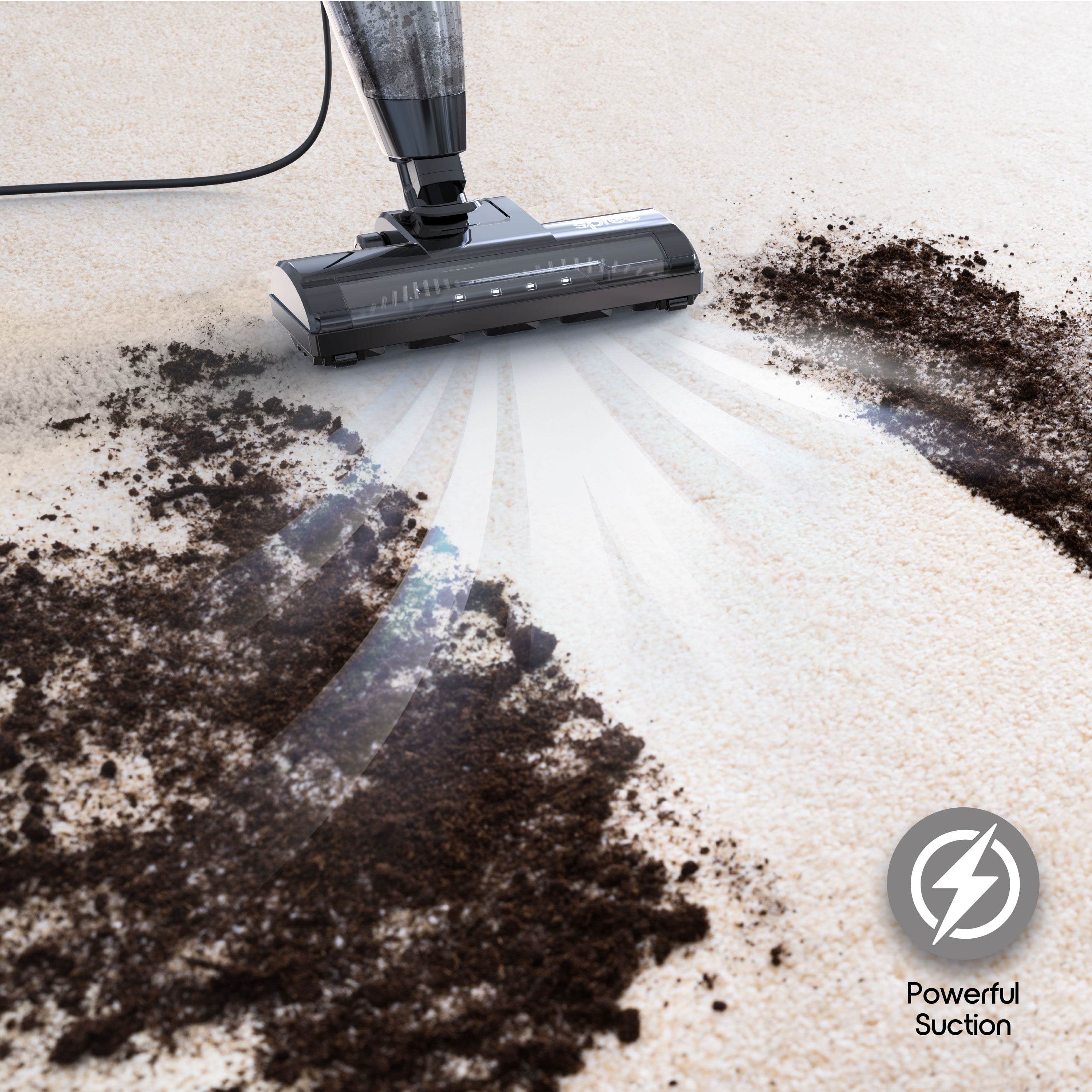 Ionvac Spree Corded Stick Vacuum, Multi-Surface 3-in-1 Upright/Handheld Vacuum Cleaner with Carpet Cleaner Brush and LED Lights, Model #8899