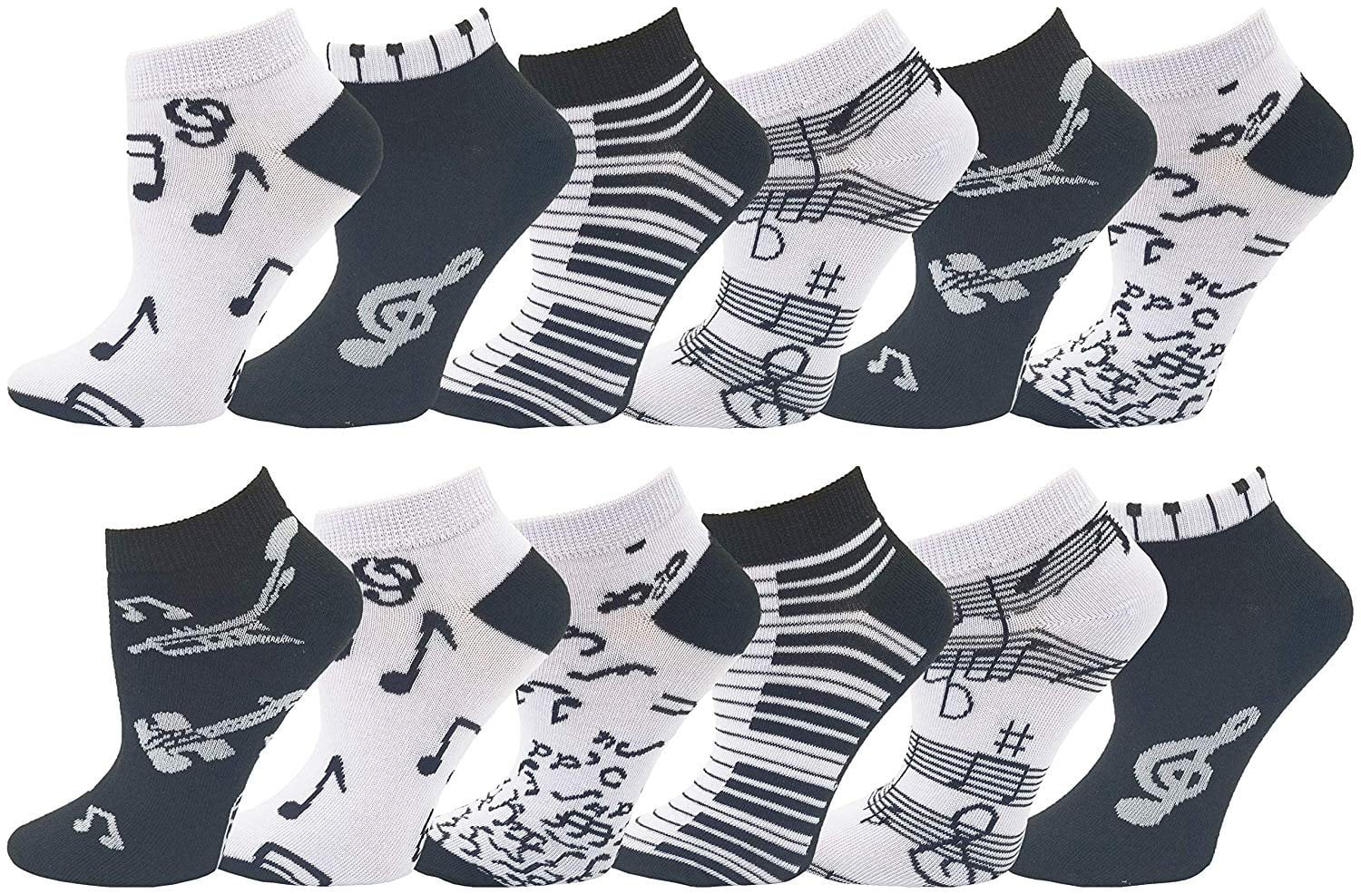 Adult Musical Instruments Pattern Athletic Ankle Socks