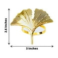thumbnail image 3 of Efavormart 4 Pack | Gold Gingko Leaf Napkin Rings, Linen Napkin Holders - Metallic Ornate Design, 3 of 11