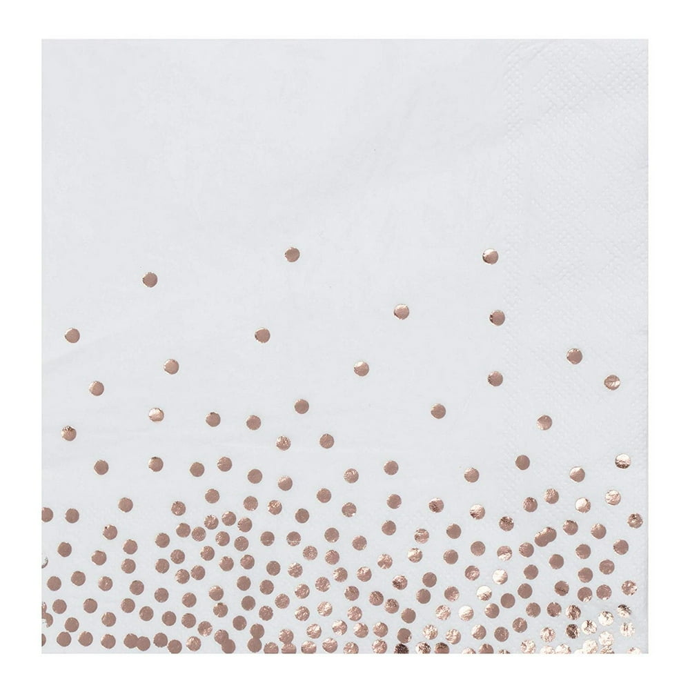 Rose Gold Napkins 50Pack Disposable Napkins with Rose Gold Foil