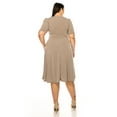 thumbnail image 3 of Women's Plus size Stylish Solid Faux Wrap Dress with Deep V-Neck, 3 of 5
