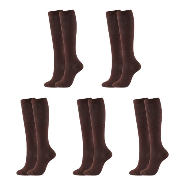 Greyghost 5 Paires Bas de Compression pour Hommes et Femmes Chaussettes de Randonnée Course 20-30 mm Vol Grossesse Enflure Varices Marathon Café P/M