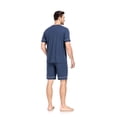 thumbnail image 3 of ANLIQI Mens 100% Cotton Pajamas Set Summer Short Sleeve Sleepwear Soft Shorts Pjs with Pockets 2 Piece Lounge Set Nightwear(Cobalt Blue,L), 3 of 6
