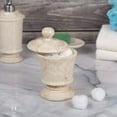 thumbnail image 4 of Creative Home Natural Champagne Marble Pedestal Collection Cotton Ball Holder Storage Jar Container Organizer, Beige, 4 of 7