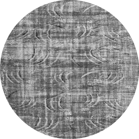 Ahgly Company Indoor Round Oriental Gray Asian Inspired Area Rugs, 8' Round