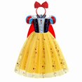 thumbnail image 1 of Vestido de princesa Blancanieves para niña, disfraz con capa, vestido de baile de encaje para Halloween, fiesta de cumpleaños, vestido de Cosplay para niños de 2 a 10 años Fivean unisex, 1 of 2