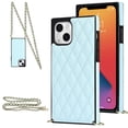 thumbnail image 1 of SaniMore for iPhone 14 Magnetic Fragrant Case Support Wireless Charging, Premium PU Leather Cover Built-in Detachable Lanyard 360° All-Inclusive Shockproof Protective Shell, Blue, 1 of 8