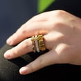 thumbnail image 2 of Fashion Roman Wild Titanium Steel Plated Letter Ring: Durable and Stylish Statement Piece for Everyday Wear, 2 of 2