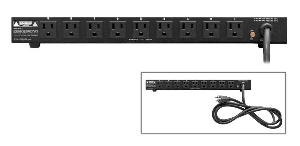 Pyle-Pro PDBC10 8 Outlet Rack Mount Power Supply Center w/Each Outlet  Switch