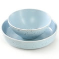 thumbnail image 3 of Elama Emilia 16 Piece Double Bowl Stoneware Dinnerware Set in Light Blue, 3 of 7
