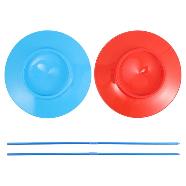2 piezas de platos de malabarismo con palos, juguetes de juego de malabarismo, platos giratorios con palos para habilidades de circo, pasatiempo, actuación de circo