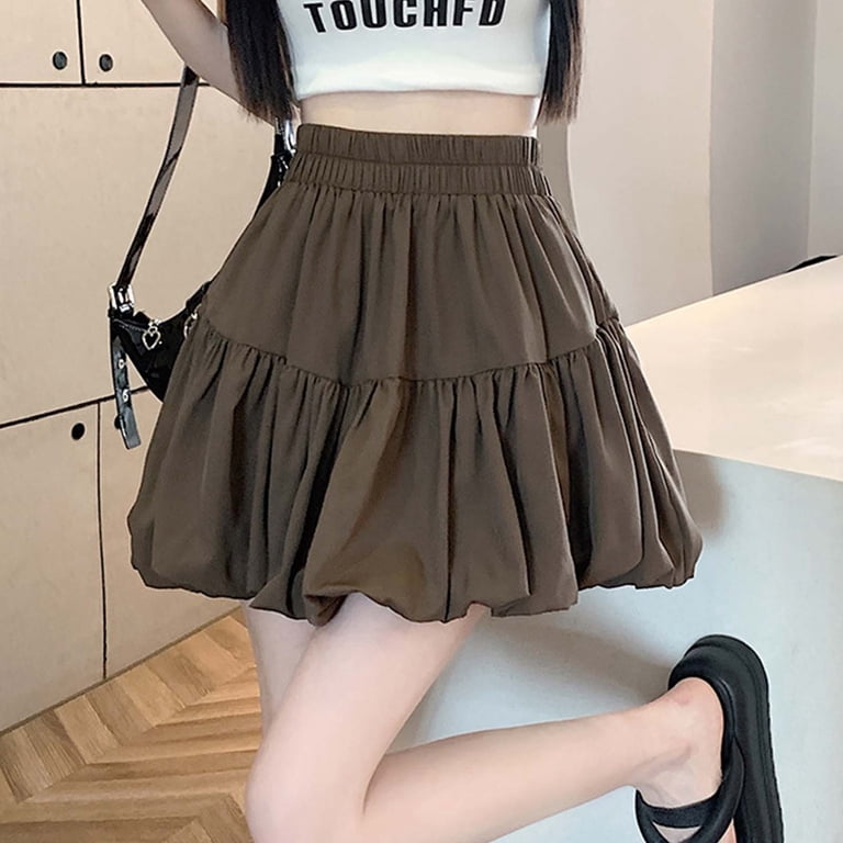 Fsqjgq Ballet Skirt Business Casual Skirts for Women Plaid Skirt