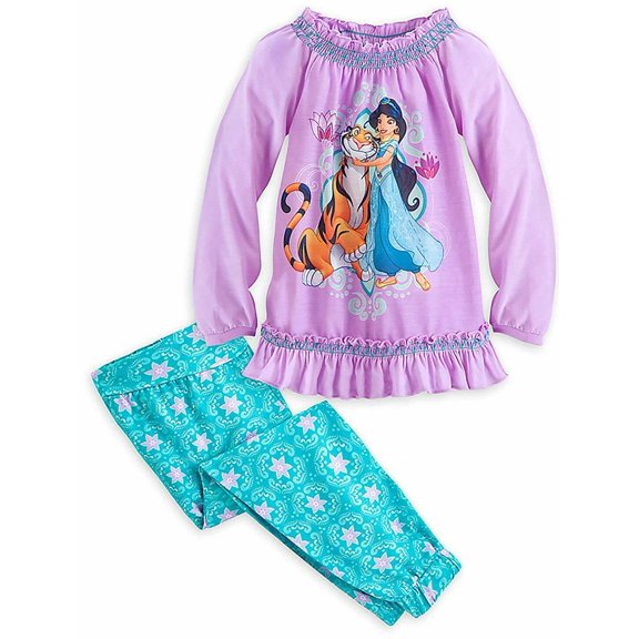 Disney Store Princess Jasmine 2 PC Long Sleeve Pajama Set Girl Size 5/6
